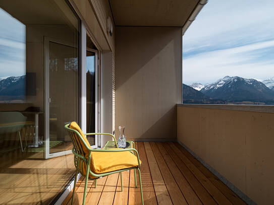 Südbalkon mit Blick auf die Allgäuer Berge