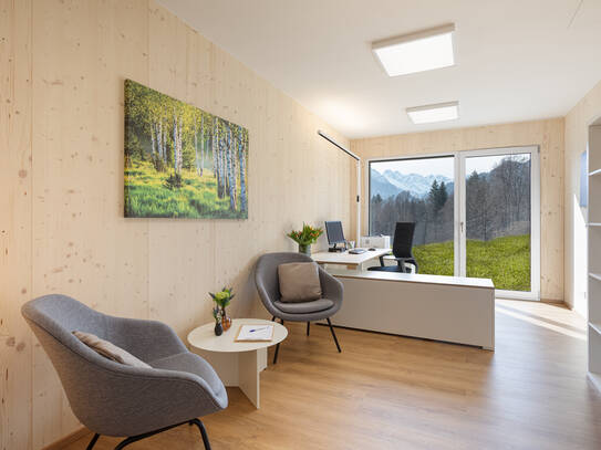 Therapieräumlichkeiten mit gesundem Raumklima durch die Holzmodulbauweise